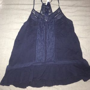 Blue Lacey tank top